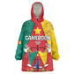 Personalised Cameroon National Day Kid Wearable Blanket Hoodie Lion Mix Coat Of Arms Style