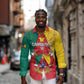 Personalised Cameroon National Day Long Sleeve Button Shirt Lion Mix Coat Of Arms Style