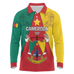 Personalised Cameroon National Day Long Sleeve Polo Shirt Lion Mix Coat Of Arms Style