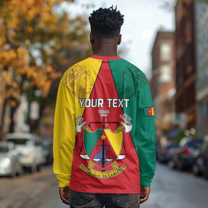 Personalised Cameroon National Day Long Sleeve Shirt Lion Mix Coat Of Arms Style