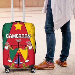 Cameroon National Day Luggage Cover Lion Mix Coat Of Arms Style