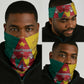 Cameroon National Day Neck Gaiter Lion Mix Coat Of Arms Style - African Pride