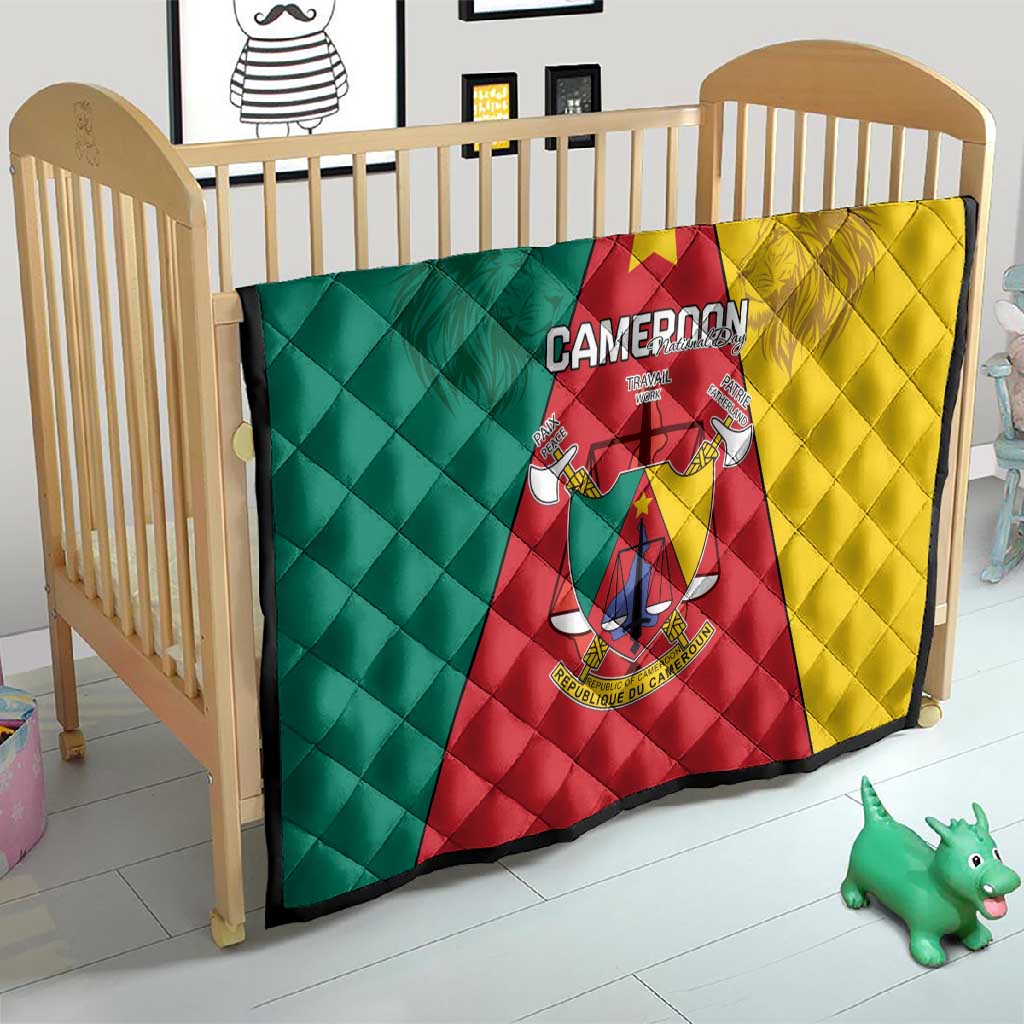 Cameroon National Day Quilt Lion Mix Coat Of Arms Style