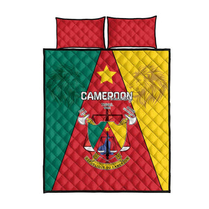 Cameroon National Day Quilt Bed Set Lion Mix Coat Of Arms Style