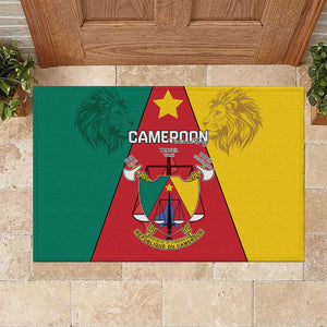Cameroon National Day Rubber Doormat Lion Mix Coat Of Arms Style