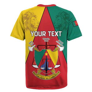 Personalised Cameroon National Day Rugby Jersey Lion Mix Coat Of Arms Style