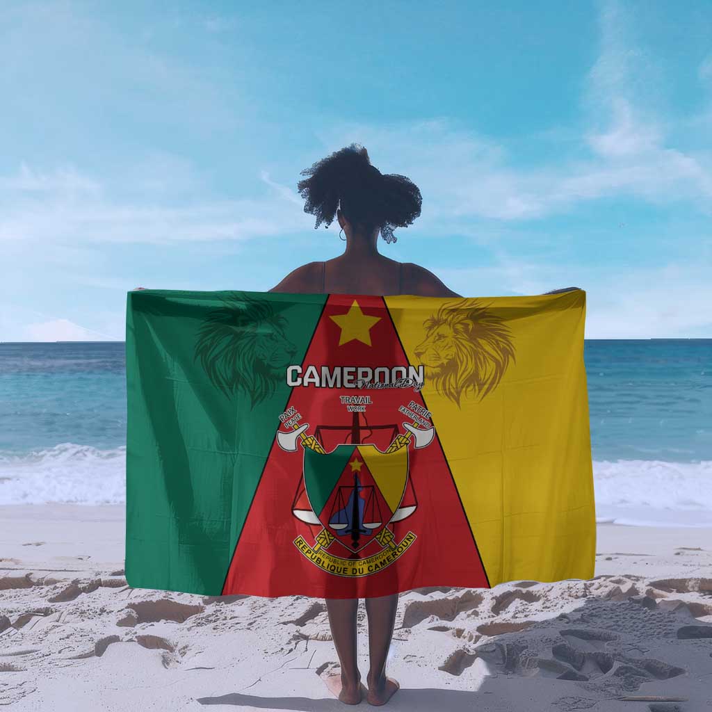 Cameroon National Day Sarong Lion Mix Coat Of Arms Style