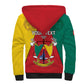 Personalised Cameroon National Day Sherpa Hoodie Lion Mix Coat Of Arms Style