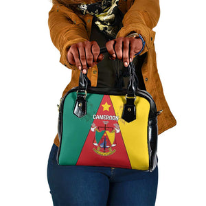 Cameroon National Day Shoulder Handbag Lion Mix Coat Of Arms Style