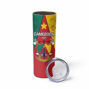Personalised Cameroon National Day Skinny Tumbler Lion Mix Coat Of Arms Style