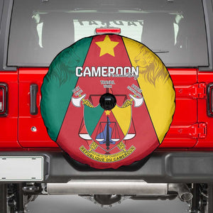 Cameroon National Day Spare Tire Cover Lion Mix Coat Of Arms Style