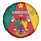 Cameroon National Day Spare Tire Cover Lion Mix Coat Of Arms Style