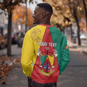 Personalised Cameroon National Day Sweatshirt Lion Mix Coat Of Arms Style
