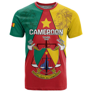Personalised Cameroon National Day T shirt Lion Mix Coat Of Arms Style