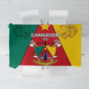 Cameroon National Day Tablecloth Lion Mix Coat Of Arms Style