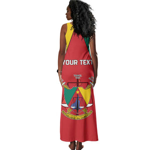 Personalised Cameroon National Day Tank Maxi Dress Lion Mix Coat Of Arms Style