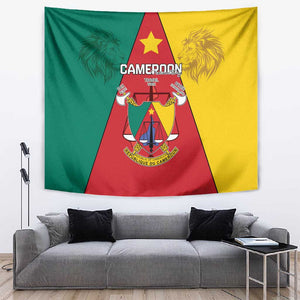 Cameroon National Day Tapestry Lion Mix Coat Of Arms Style