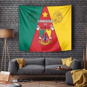 Cameroon National Day Tapestry Lion Mix Coat Of Arms Style