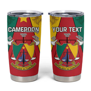 Personalised Cameroon National Day Tumbler Cup Lion Mix Coat Of Arms Style