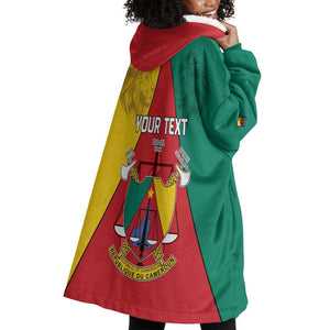 Personalised Cameroon National Day Wearable Blanket Hoodie Lion Mix Coat Of Arms Style