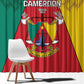 Cameroon National Day Window Curtain Lion Mix Coat Of Arms Style