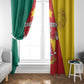 Cameroon National Day Window Curtain Lion Mix Coat Of Arms Style