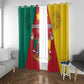 Cameroon National Day Window Curtain Lion Mix Coat Of Arms Style