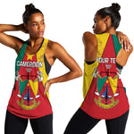 Personalised Cameroon National Day Women Racerback Tank Lion Mix Coat Of Arms Style