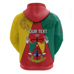 Personalised Cameroon National Day Zip Hoodie Lion Mix Coat Of Arms Style