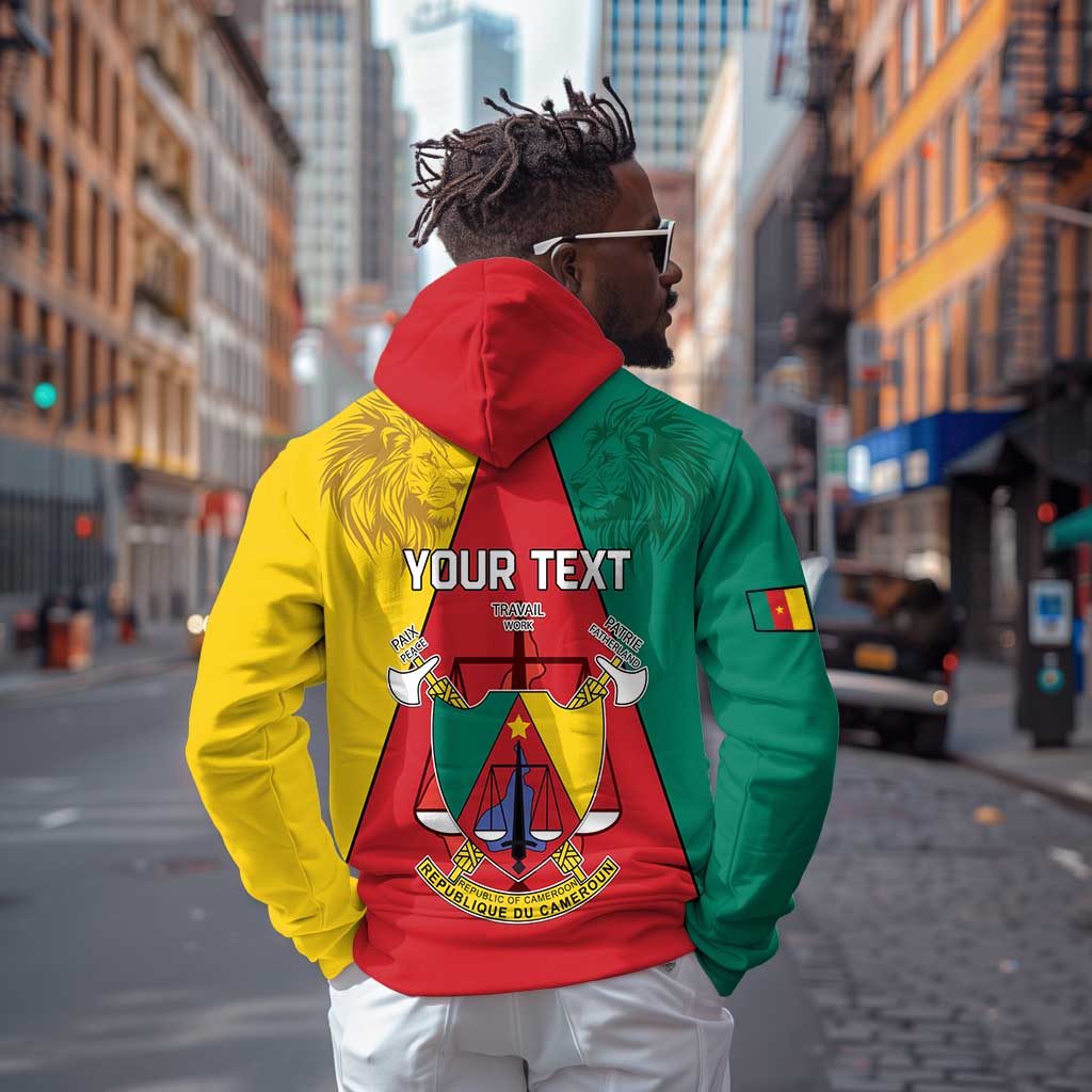 Personalised Cameroon National Day Zip Hoodie Lion Mix Coat Of Arms Style