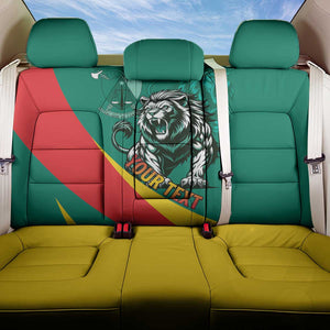 Personalised Happy Cameroon National Day Back Car Seat Cover Lion With Coat Of Arms - Curve Style