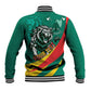 Personalised Happy Cameroon National Day Baseball Jacket Lion With Coat Of Arms - Curve Style