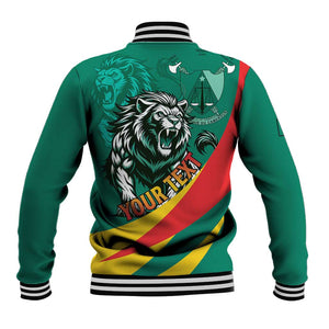 Personalised Happy Cameroon National Day Baseball Jacket Lion With Coat Of Arms - Curve Style