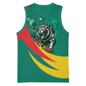 Personalised Happy Cameroon National Day Basketball Jersey Lion With Coat Of Arms - Curve Style - African Pride