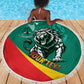 Personalised Happy Cameroon National Day Beach Blanket Lion With Coat Of Arms - Curve Style