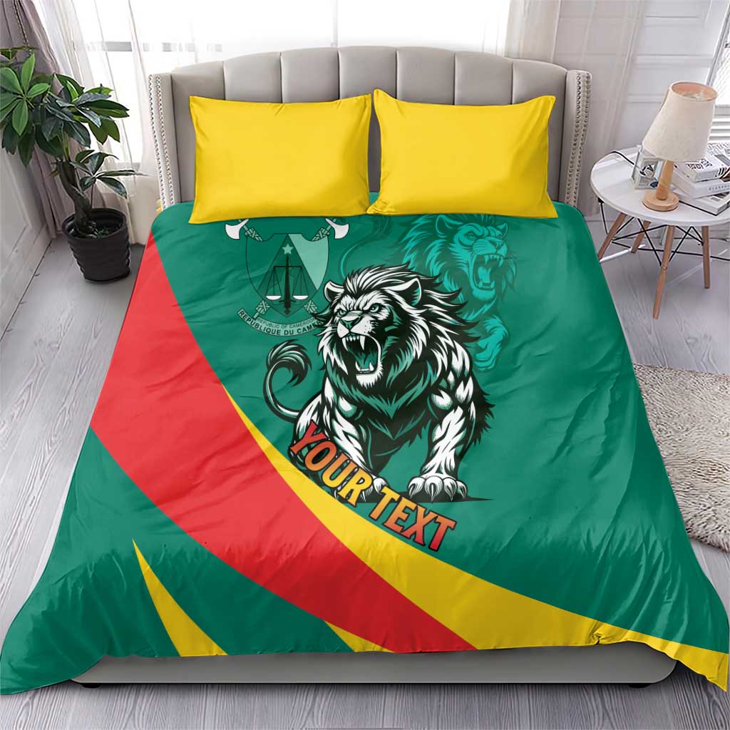 Personalised Happy Cameroon National Day Bedding Set Lion With Coat Of Arms - Curve Style