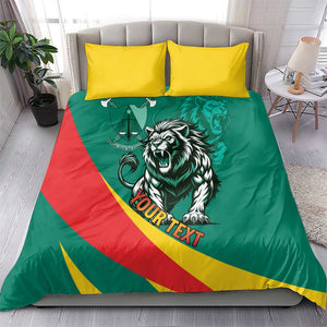 Personalised Happy Cameroon National Day Bedding Set Lion With Coat Of Arms - Curve Style
