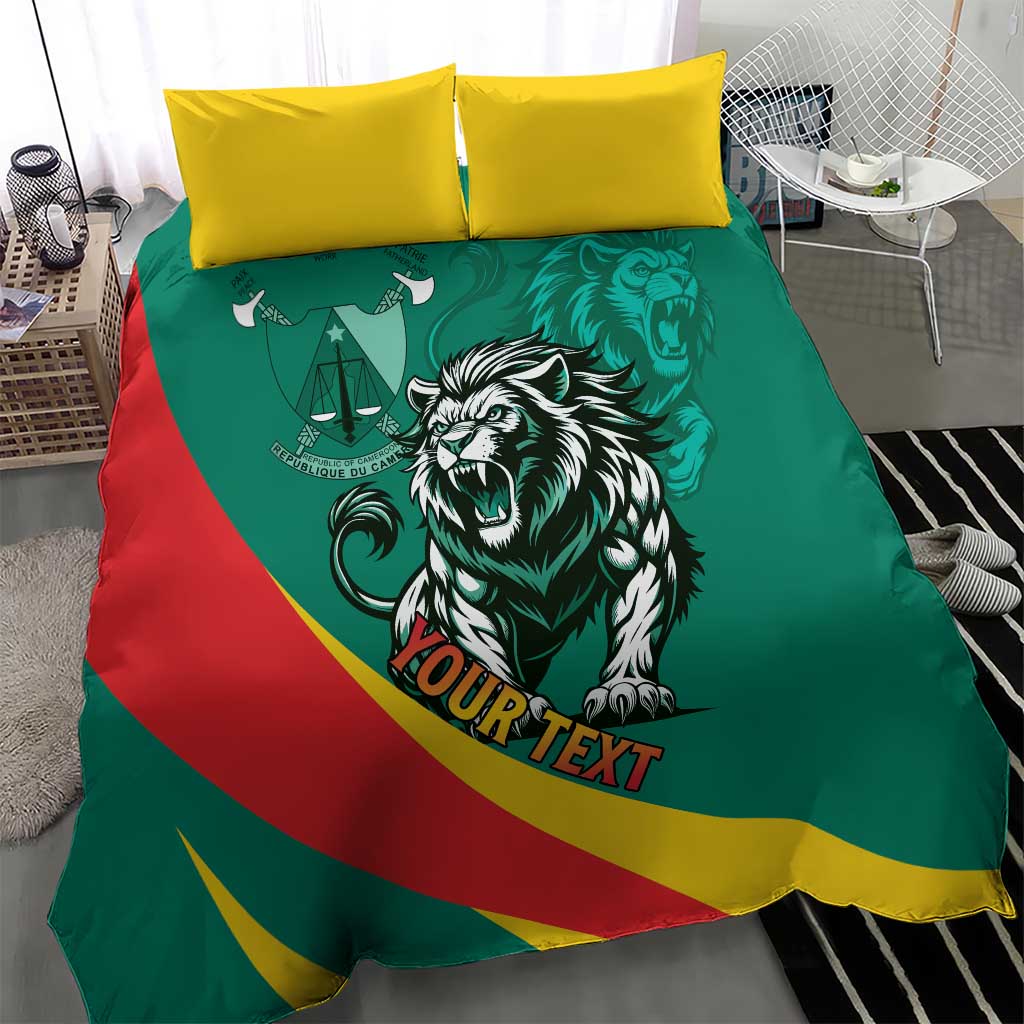 Personalised Happy Cameroon National Day Bedding Set Lion With Coat Of Arms - Curve Style