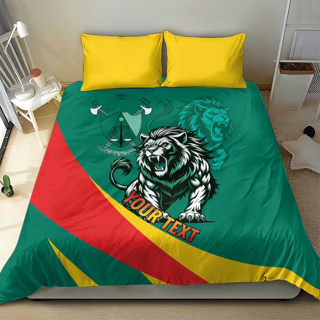 Personalised Happy Cameroon National Day Bedding Set Lion With Coat Of Arms - Curve Style