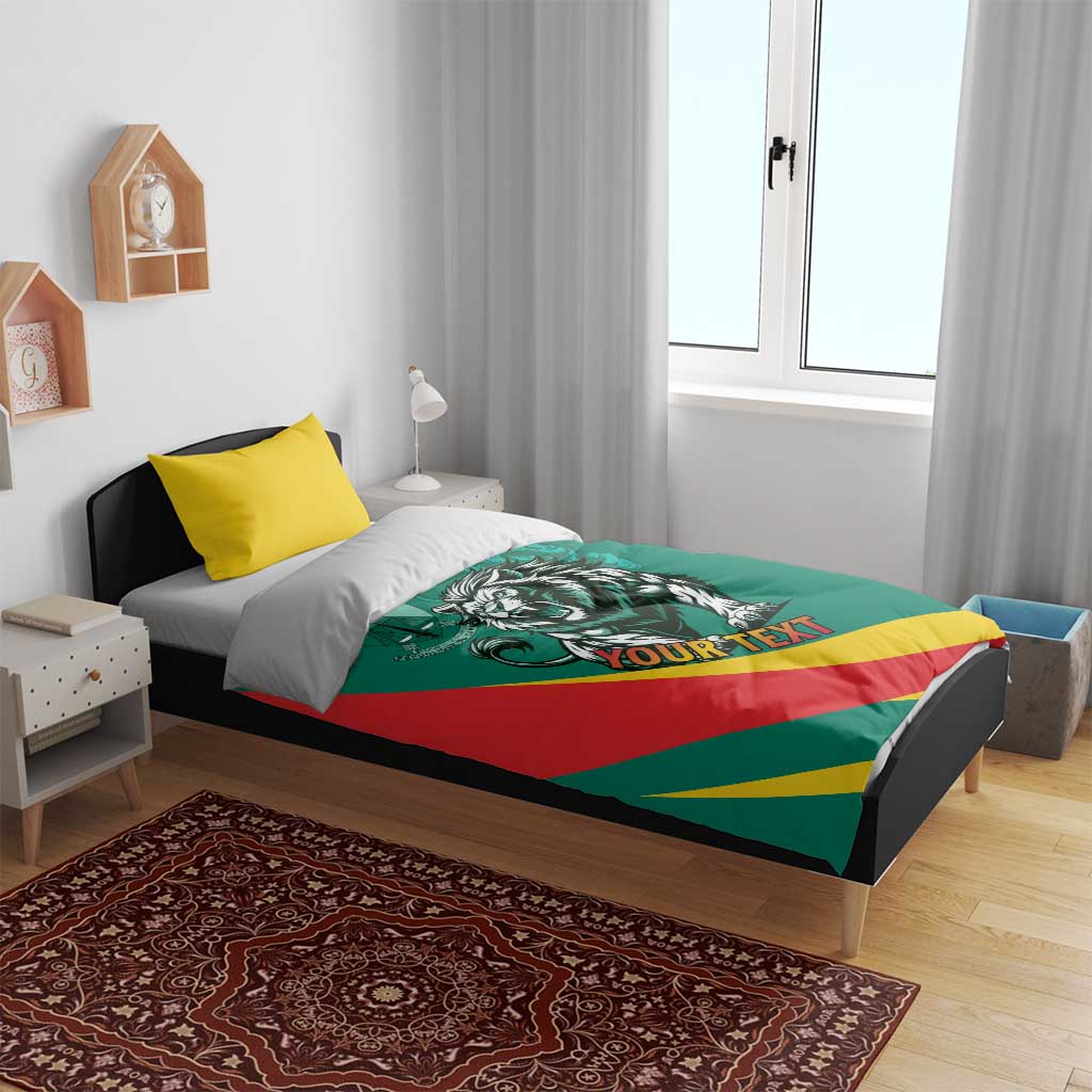 Personalised Happy Cameroon National Day Bedding Set Lion With Coat Of Arms - Curve Style