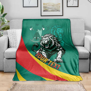 Personalised Happy Cameroon National Day Blanket Lion With Coat Of Arms - Curve Style