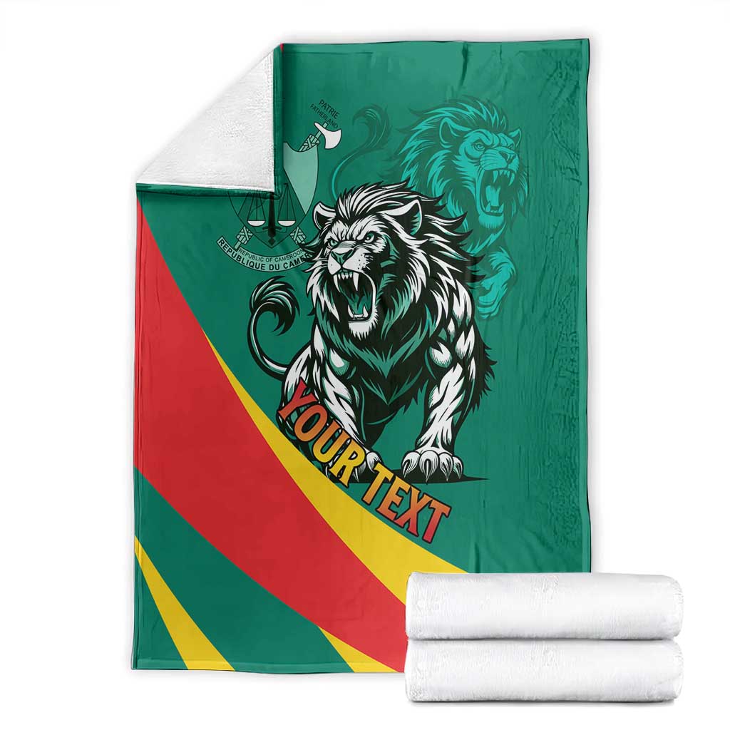 Personalised Happy Cameroon National Day Blanket Lion With Coat Of Arms - Curve Style