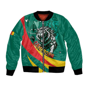 Personalised Happy Cameroon National Day Bomber Jacket Lion With Coat Of Arms - Curve Style