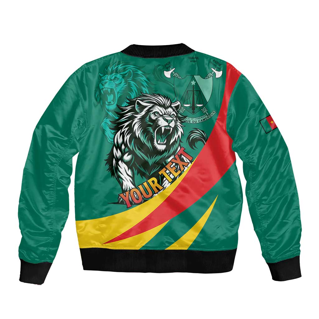 Personalised Happy Cameroon National Day Bomber Jacket Lion With Coat Of Arms - Curve Style
