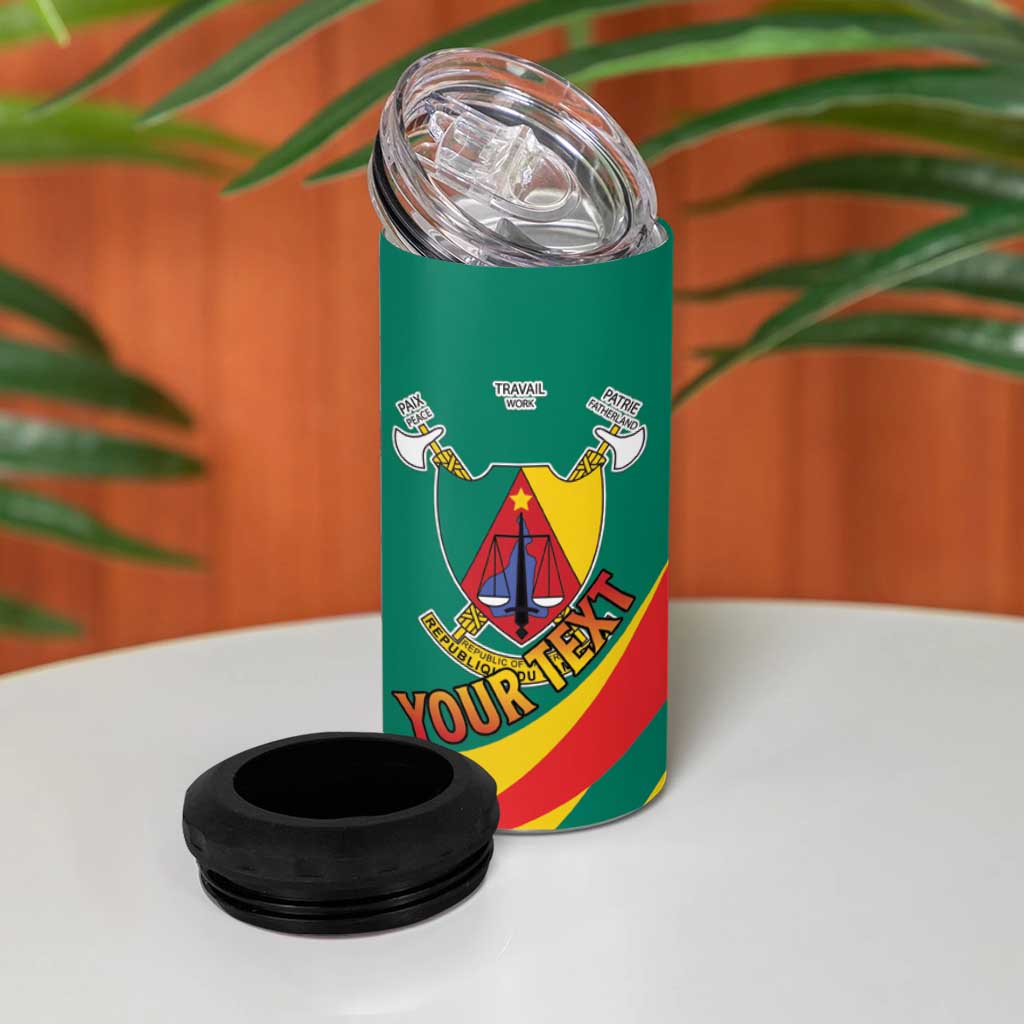 Personalised Happy Cameroon National Day 4 in 1 Can Cooler Tumbler Lion With Coat Of Arms - Curve Style