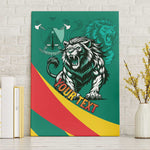 Personalised Happy Cameroon National Day Canvas Wall Art Lion With Coat Of Arms - Curve Style
