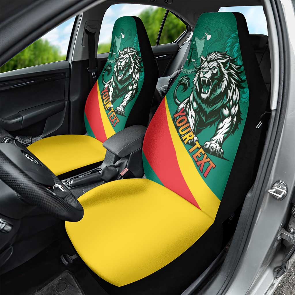 Personalised Happy Cameroon National Day Car Seat Cover Lion With Coat Of Arms - Curve Style