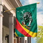 Personalised Happy Cameroon National Day Garden Flag Lion With Coat Of Arms - Curve Style
