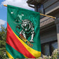 Personalised Happy Cameroon National Day Garden Flag Lion With Coat Of Arms - Curve Style