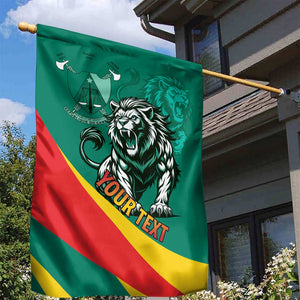 Personalised Happy Cameroon National Day Garden Flag Lion With Coat Of Arms - Curve Style